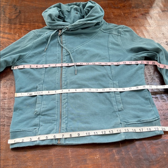 CONVERSE Women's 2000s Asymmetrical Zip Accordion Zip Hood Jacket Blue 2XL - Picture 11 of 16